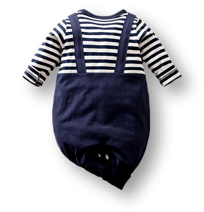 Blue Elephant Dungarees Baby Romper for Adorable Style - Nagatta