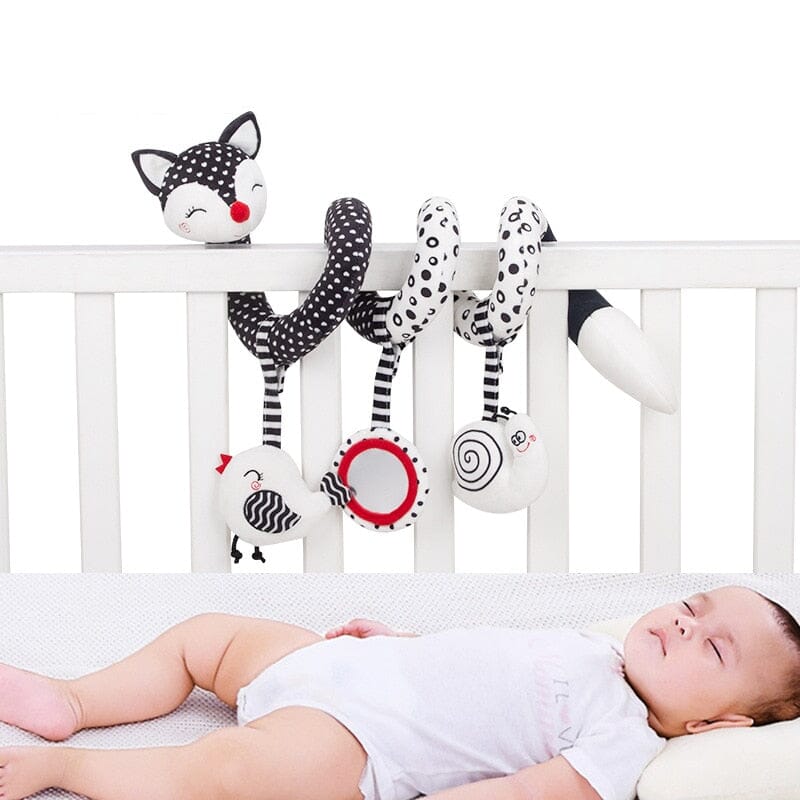 Baby Black White Stroller Spiral Plush Toys for Infants - Nagatta