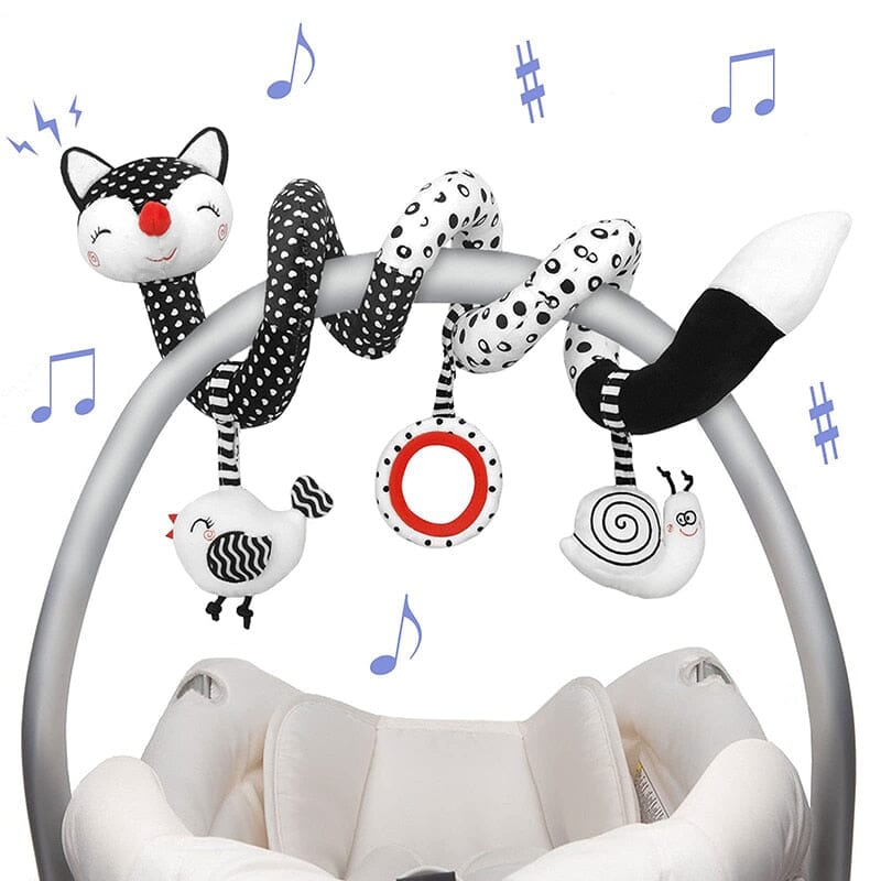 Baby Black White Stroller Spiral Plush Toys for Infants - Nagatta