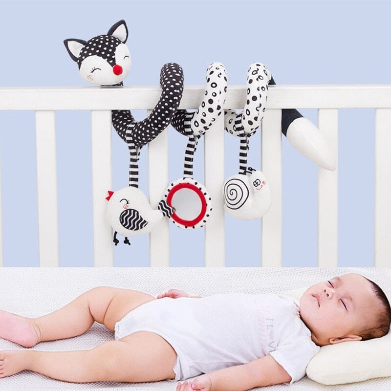 Baby Black White Stroller Spiral Plush Toys for Infants - Nagatta