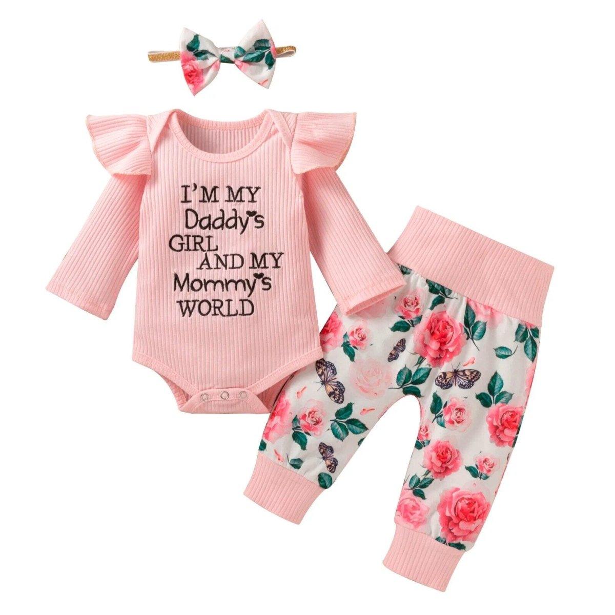 Baby Girl Floral Outfit 3-piece set - Nagatta