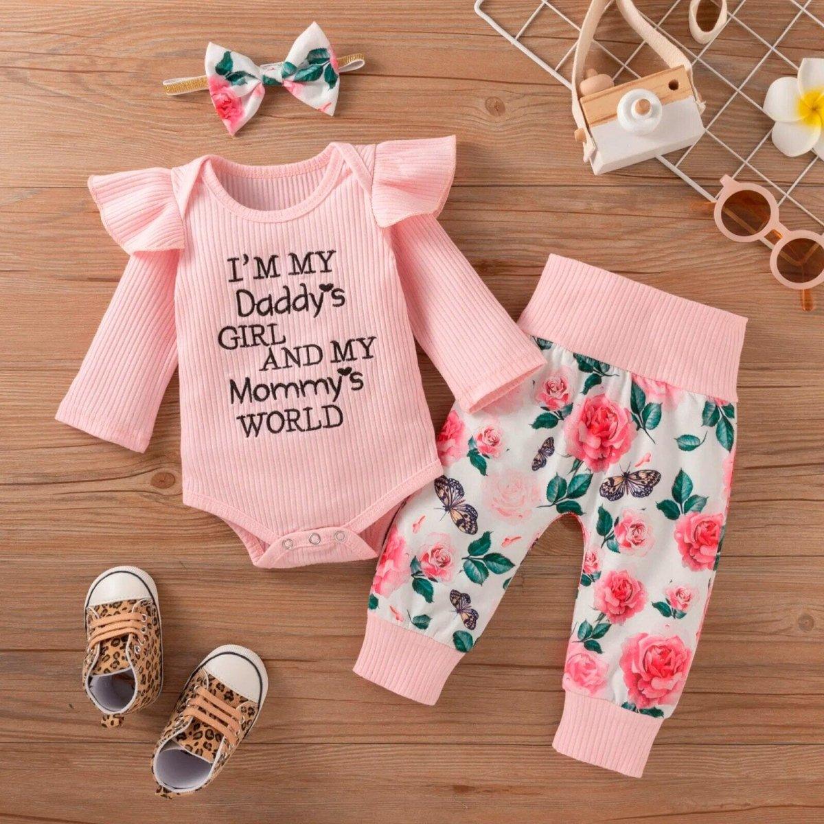 Baby Girl Floral Outfit 3-piece set - Nagatta