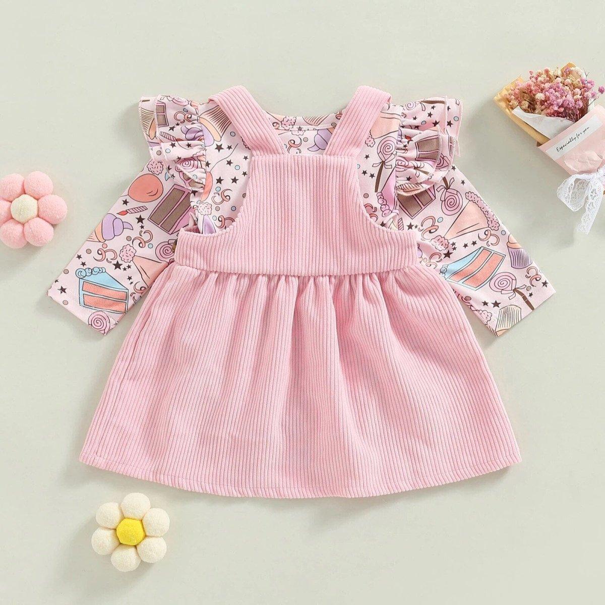 Baby Girl Pink Suspender Skirt - Nagatta