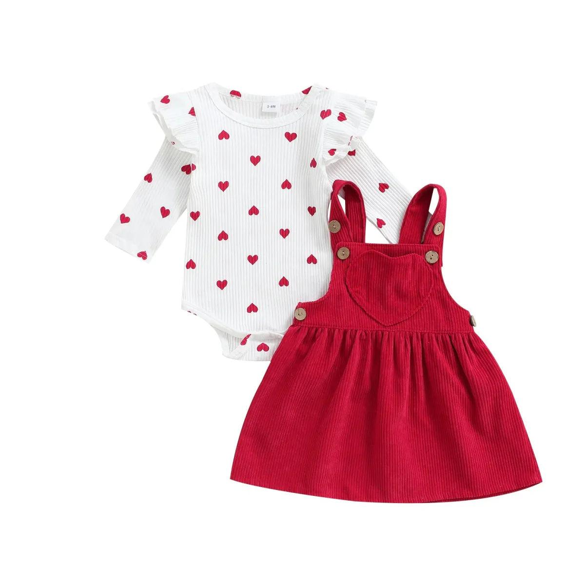 Baby Girl Red Suspender Skirt - Nagatta