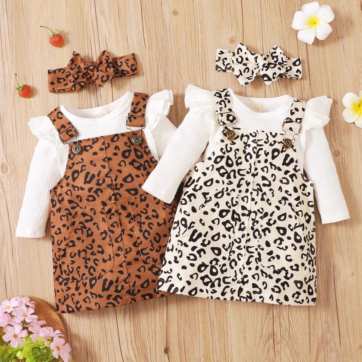 Baby Girl Suspender Skirt Leopard Print - Nagatta