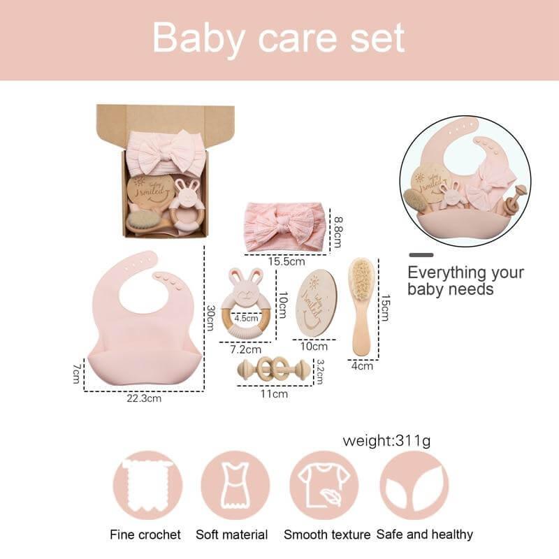 Baby Silicone Bibs Headband Brush Gift Set for Newborns - Nagatta