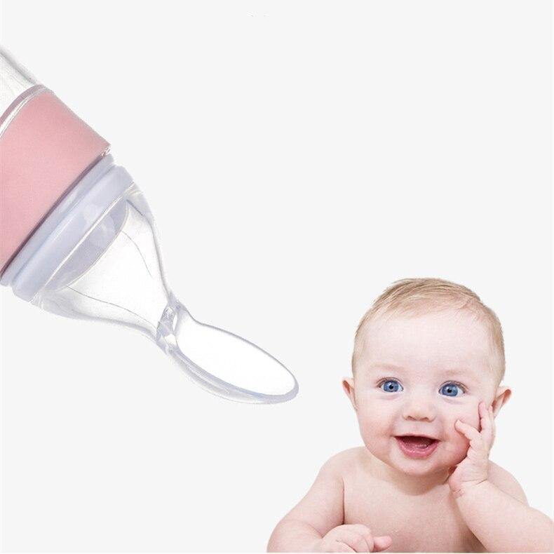 Baby Silicone Bottle Spoon Feeder for Safe Baby Meals - Nagatta