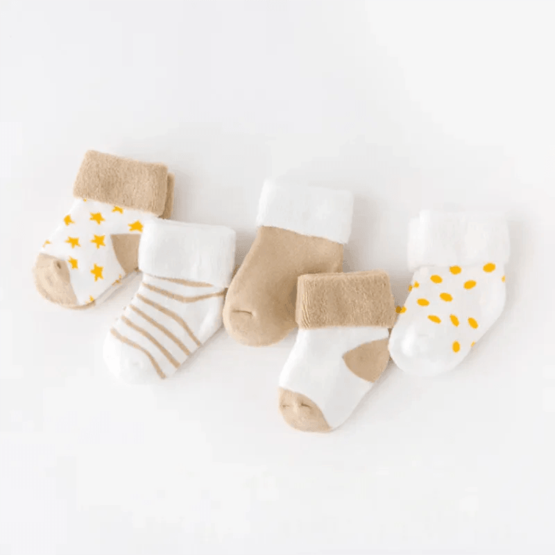 Baby Thick Socks for Newborns 0-12 Months - 5 Pairs - Nagatta