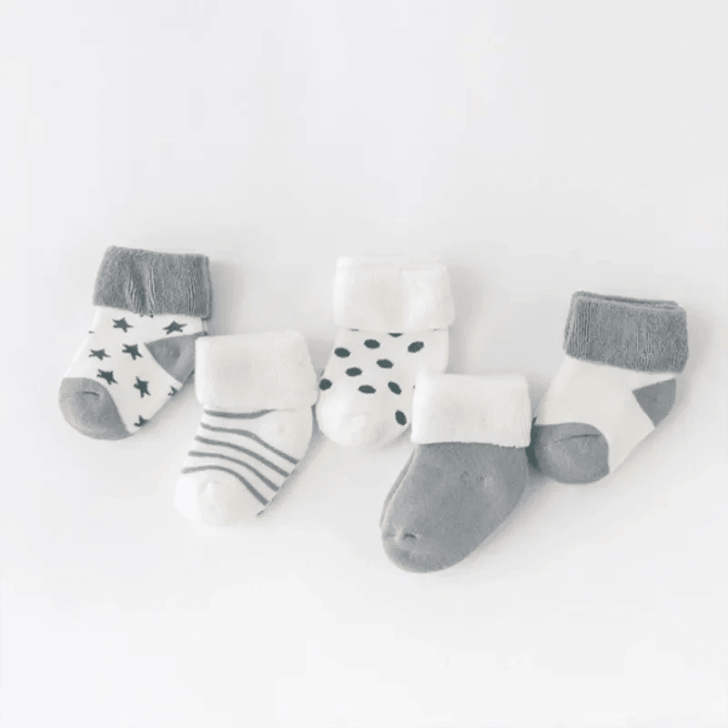 Baby Thick Socks for Newborns 0-12 Months - 5 Pairs - Nagatta