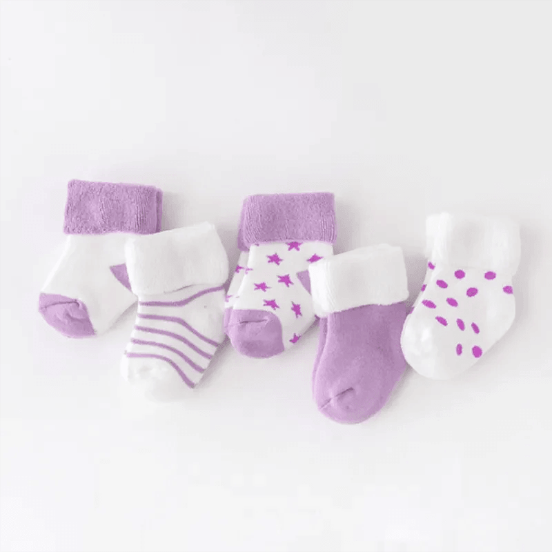 Baby Thick Socks for Newborns 0-12 Months - 5 Pairs - Nagatta