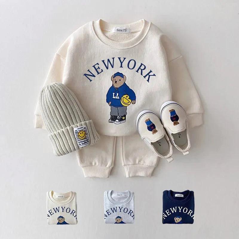 Baby Tracksuit Set Letter Bear - Nagatta