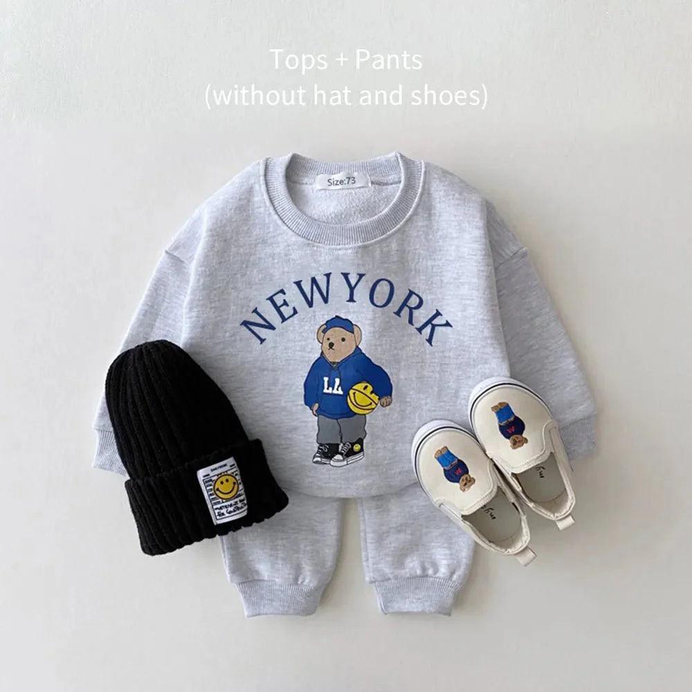 Baby Tracksuit Set Letter Bear - Nagatta