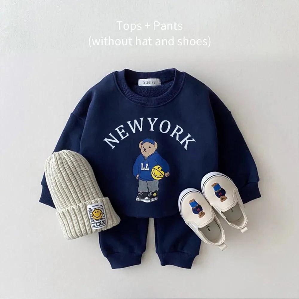 Baby Tracksuit Set Letter Bear - Nagatta