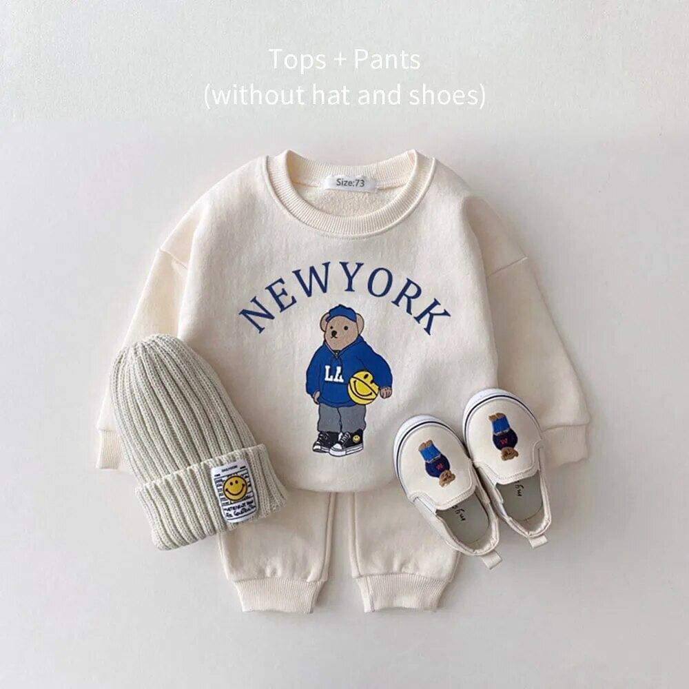 Baby Tracksuit Set Letter Bear - Nagatta