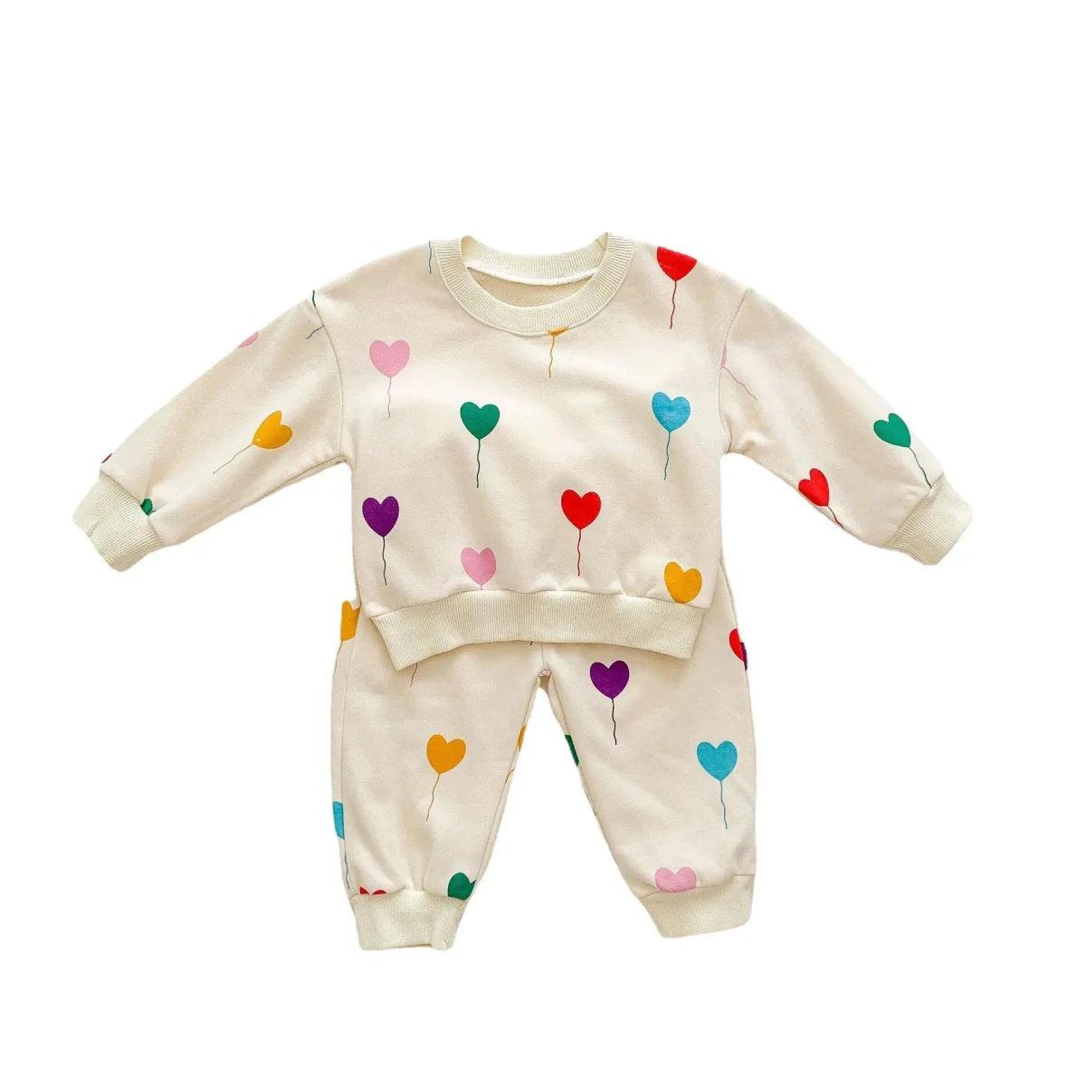 Baby Tracksuit Set Love Printing - Nagatta