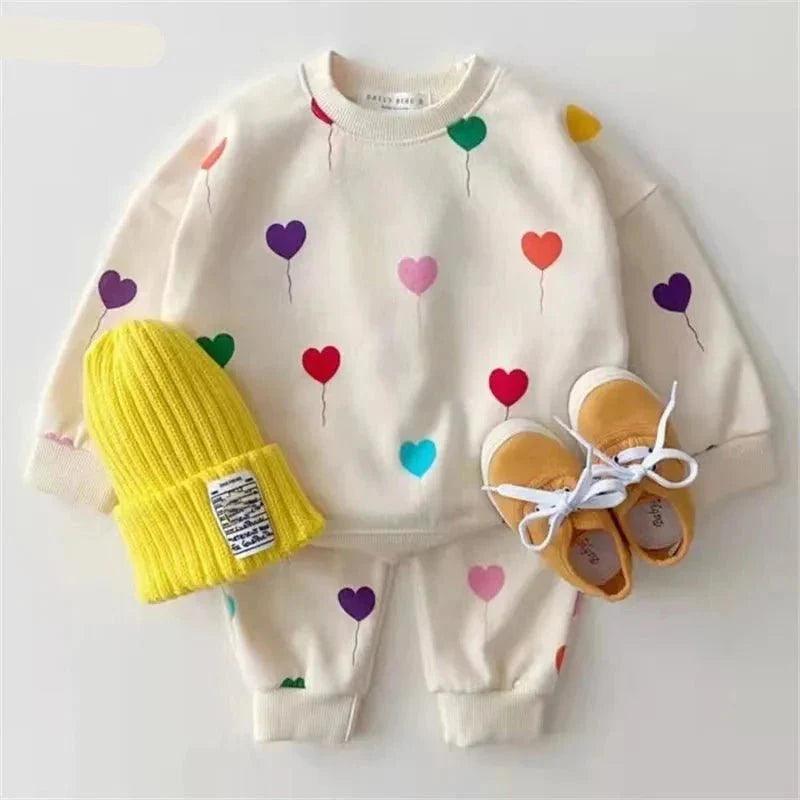 Baby Tracksuit Set Love Printing - Nagatta