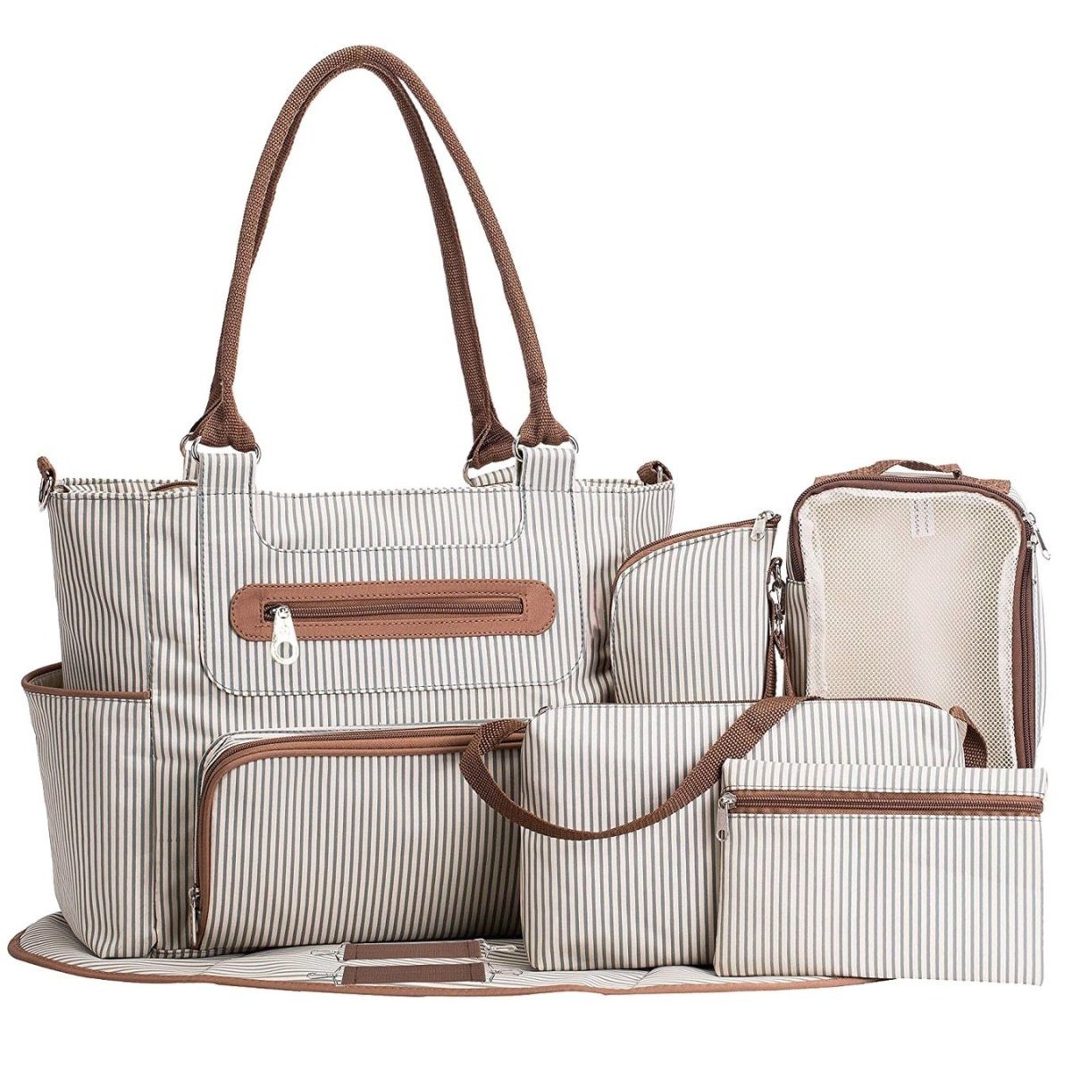 Deluxe Diaper Bag 7 Pieces Set for Stylish Moms - Nagatta