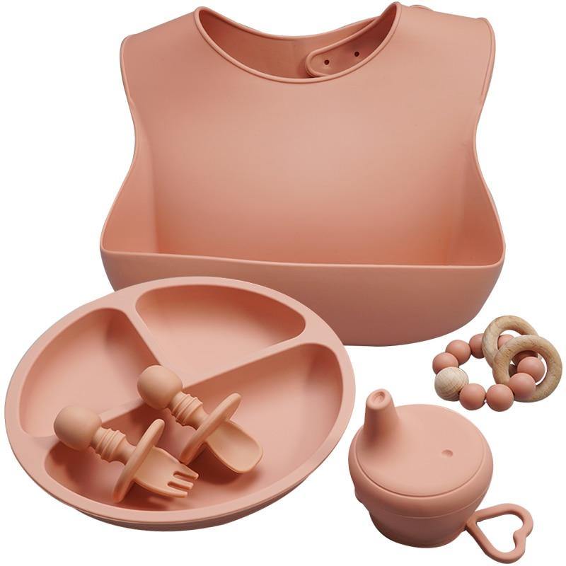 Deluxe Silicone Baby Feeding Set with Suction Bowls and Bib - Nagatta