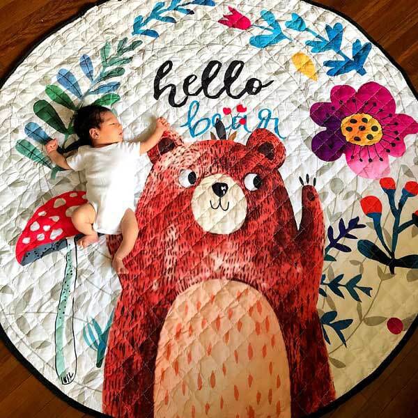 Hello Bear Baby Play Mat - Soft Cotton Play Area for Kids - Nagatta