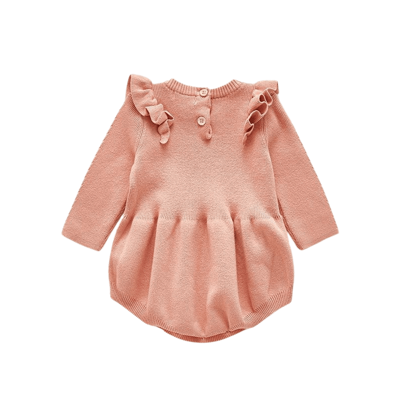 Baby Girl Knitted Ruffle Romper for Comfort and Style - Nagatta