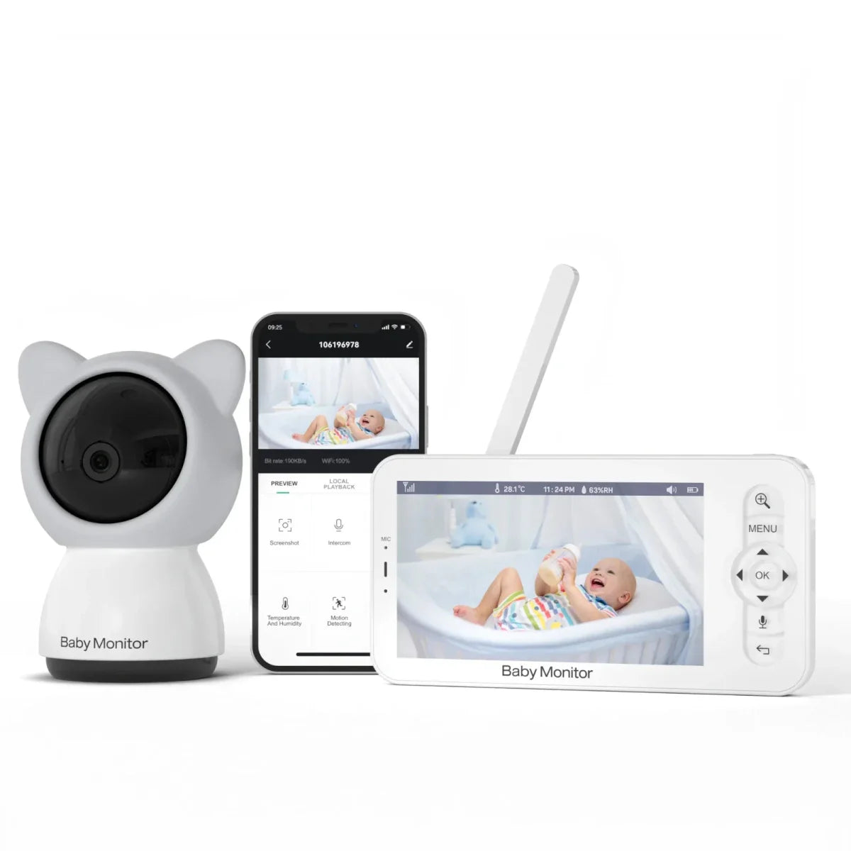 Nanny Wireless Baby Monitor with Night Vision and Sound - Nagatta