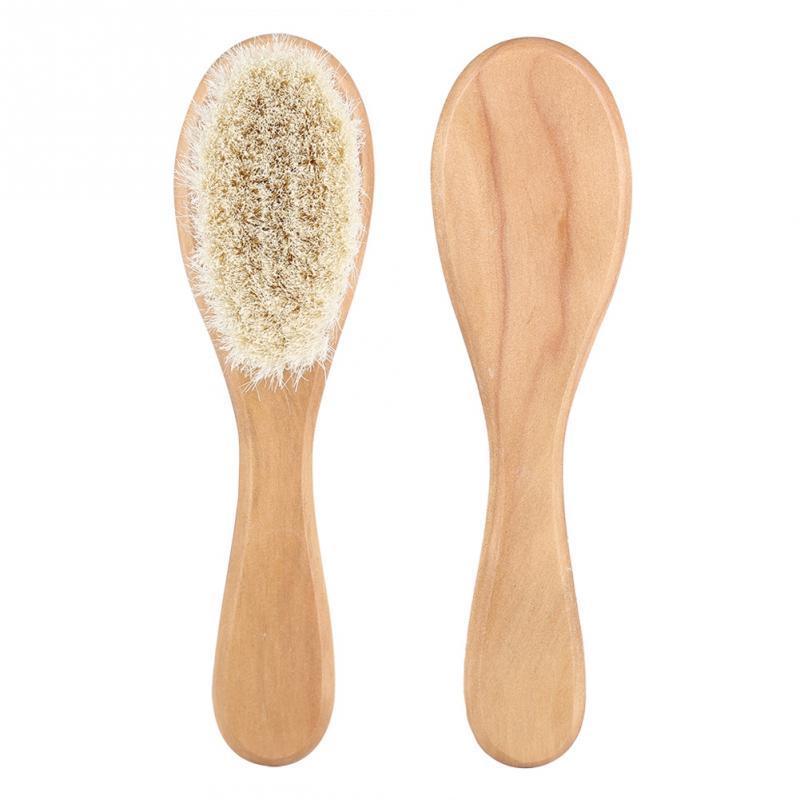 Natural Wool Baby Wooden Brush for Newborns Hair Care - Nagatta