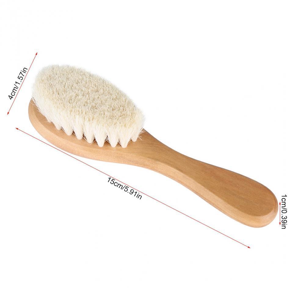 Natural Wool Baby Wooden Brush for Newborns Hair Care - Nagatta