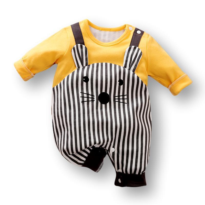 Cute Bear Baby Romper in Bright Yellow for Comfort - Nagatta