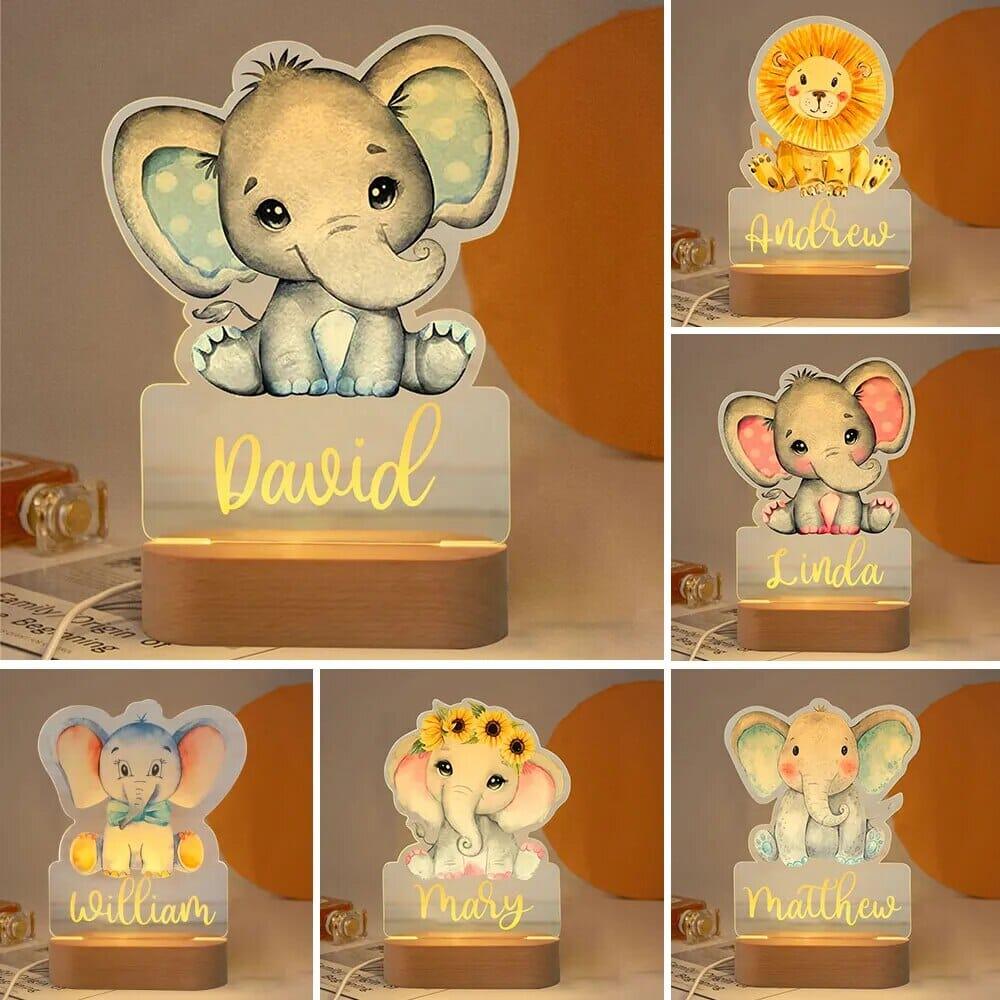 Personalised Baby Animal LED USB Night Light for Kids - Nagatta