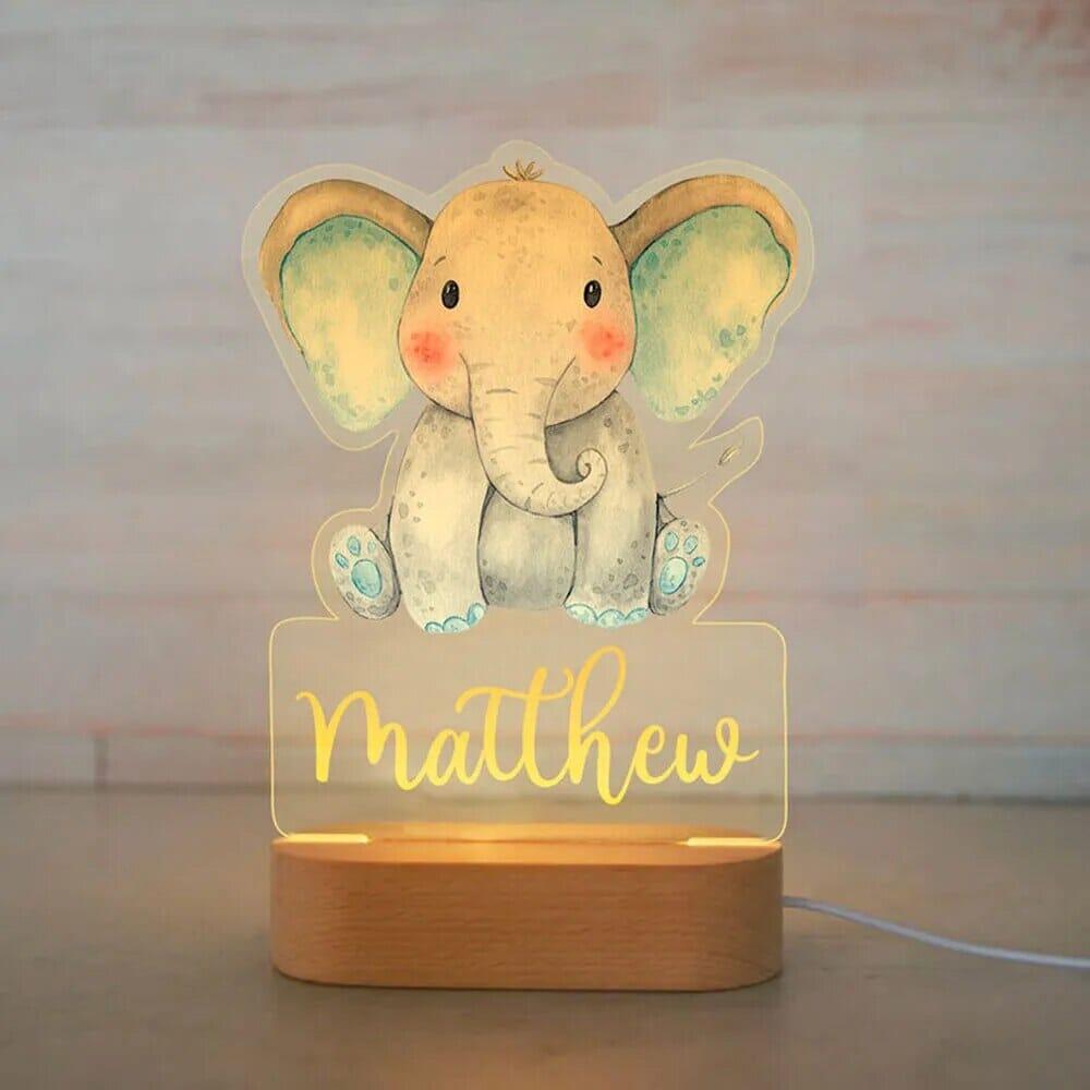 Personalised Baby Animal LED USB Night Light for Kids - Nagatta