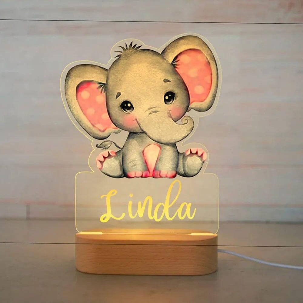 Personalised Baby Animal LED USB Night Light for Kids - Nagatta