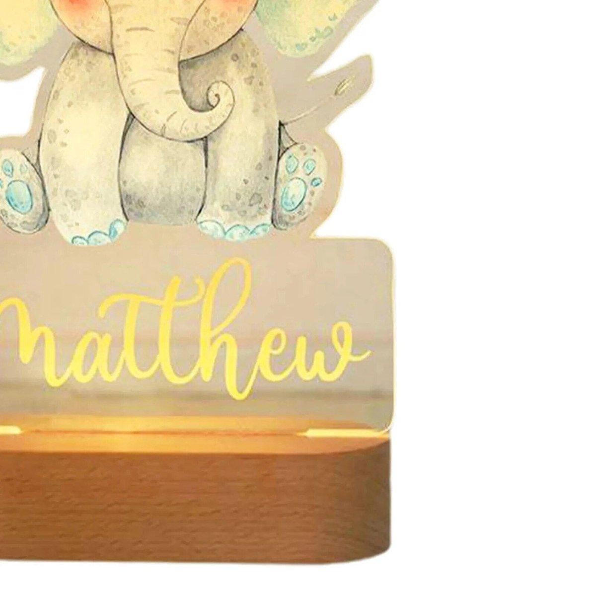 Personalised Baby Animal LED USB Night Light for Kids - Nagatta