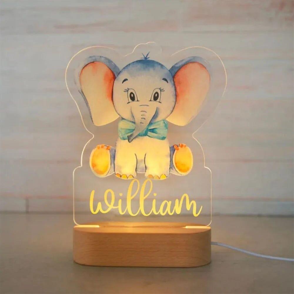 Personalised Baby Animal LED USB Night Light for Kids - Nagatta