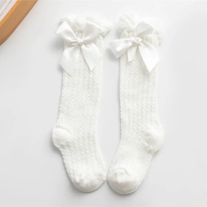 Royal Style Baby Girl Socks with Bow Pattern and Comfort - Nagatta