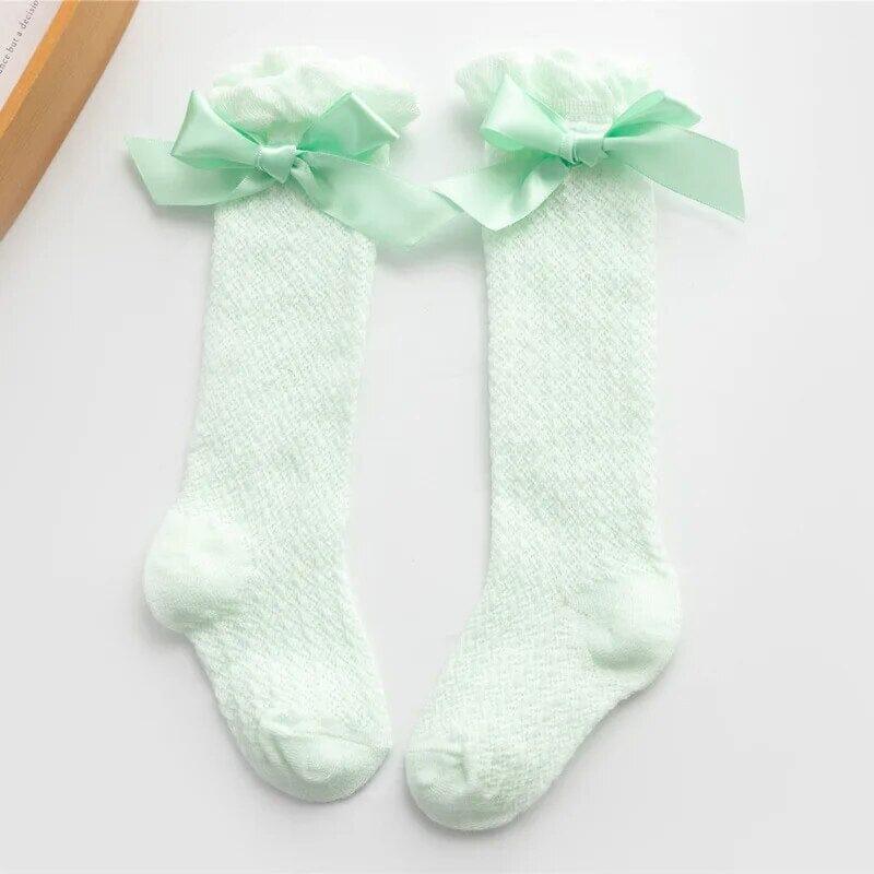 Royal Style Baby Girl Socks with Bow Pattern and Comfort - Nagatta