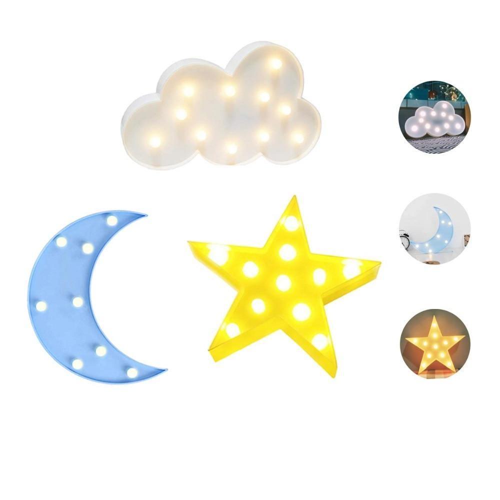 Sky Kids LED Night Light - Cloud Moon Star Design - Nagatta