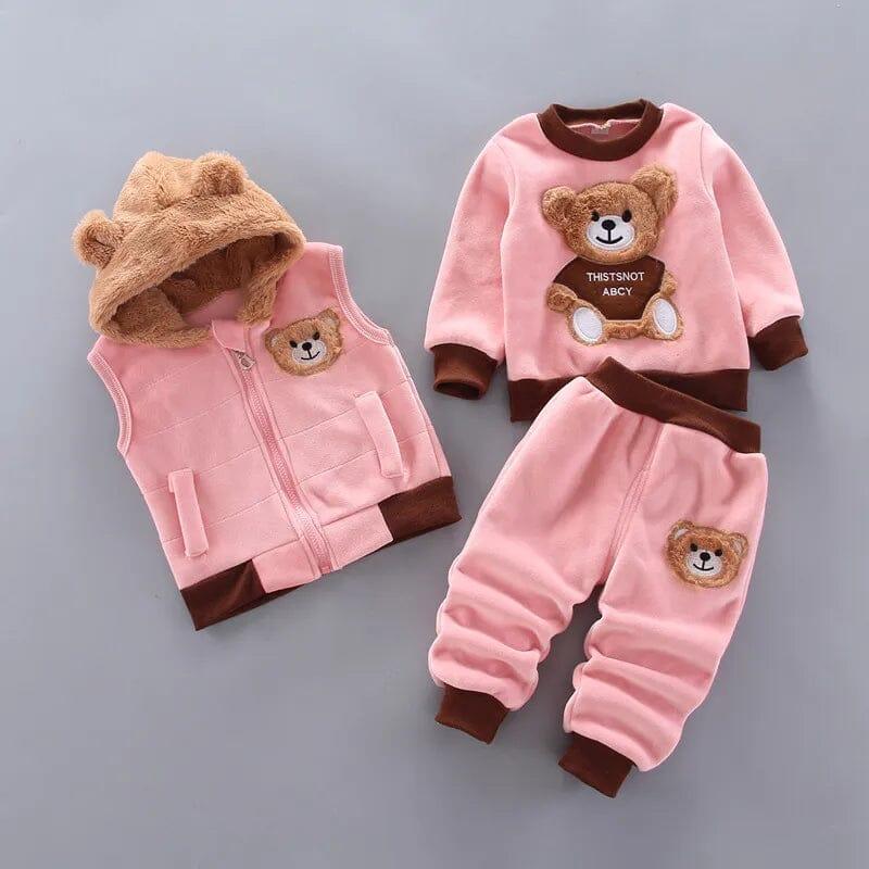 Thick Fleece Cartoon Bear Jacket Vest Pants - Nagatta