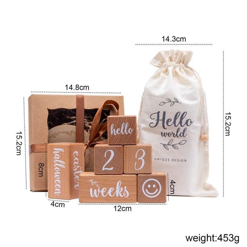 Wooden Baby Milestone Cards for Tracking Growth Milestones - Nagatta