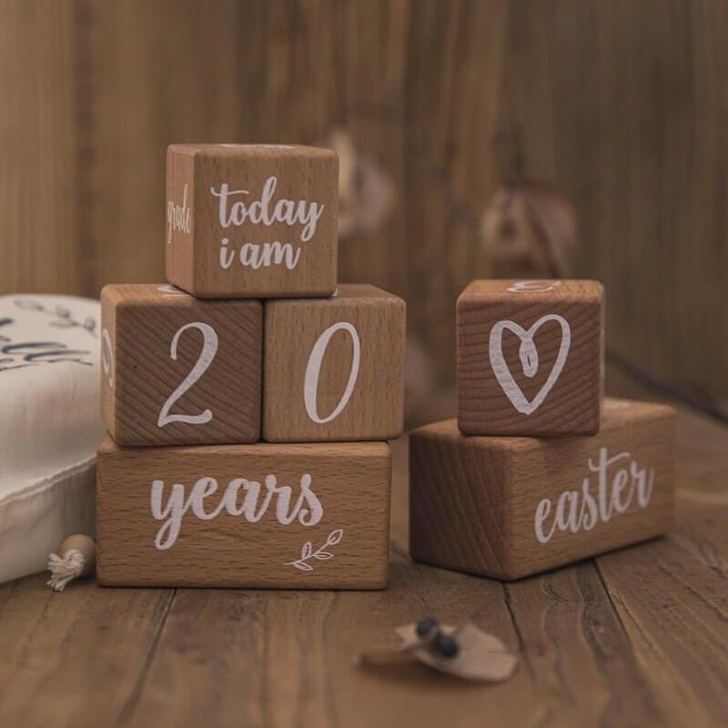 Wooden Baby Milestone Cards for Tracking Growth Milestones - Nagatta